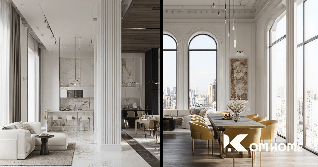 Modern Luxury vs. Modern Neo-Classical_ Hai sắc thái sang trọng
